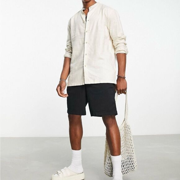 Bershka Linen shirt in Ecru S NWT‎ IN PACKAGING - Picture 4 of 8